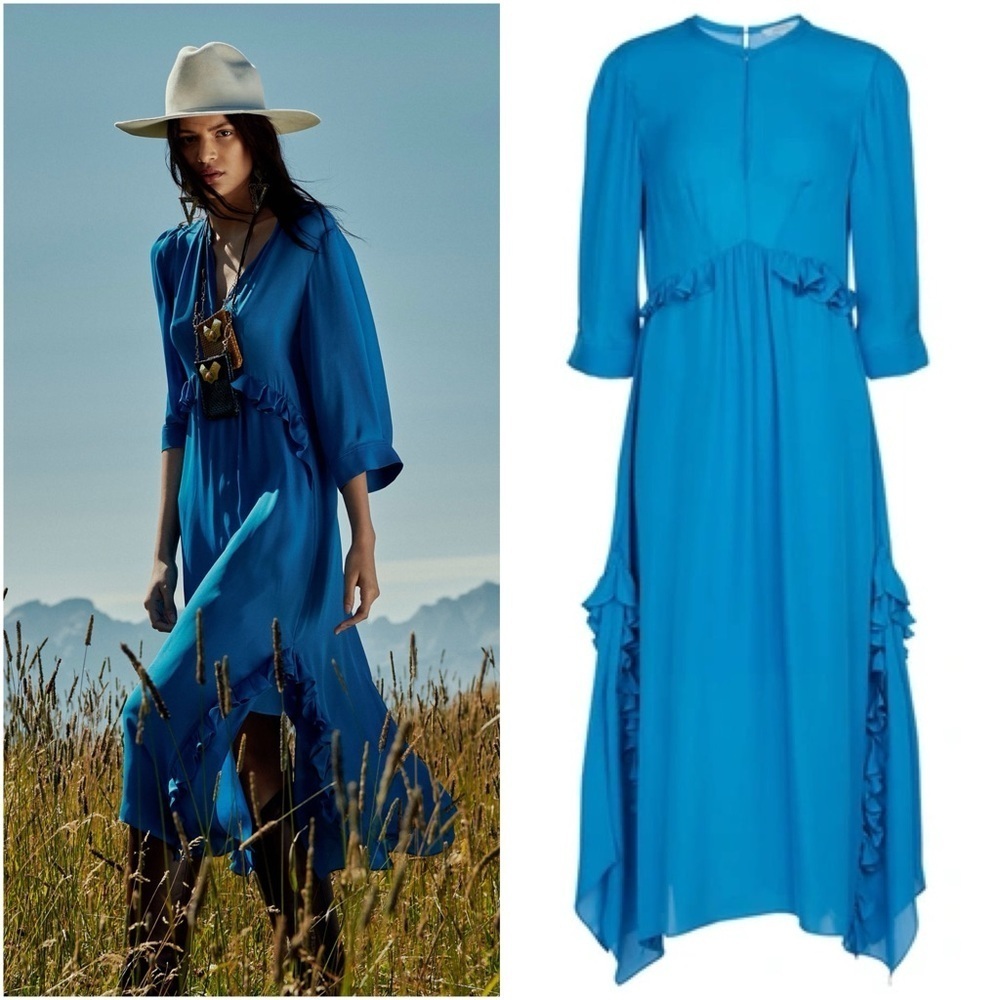 DOROTHEE SCHUMACHER Fluid Luxury Silk Dress In Blue